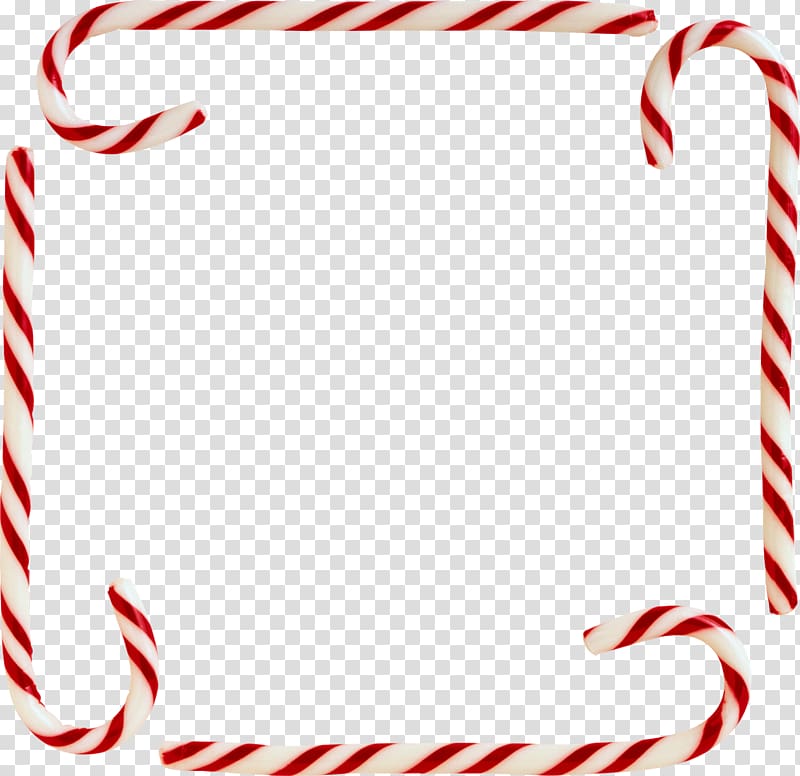 Candy cane Christmas Lollipop Stick candy, border transparent background PNG clipart