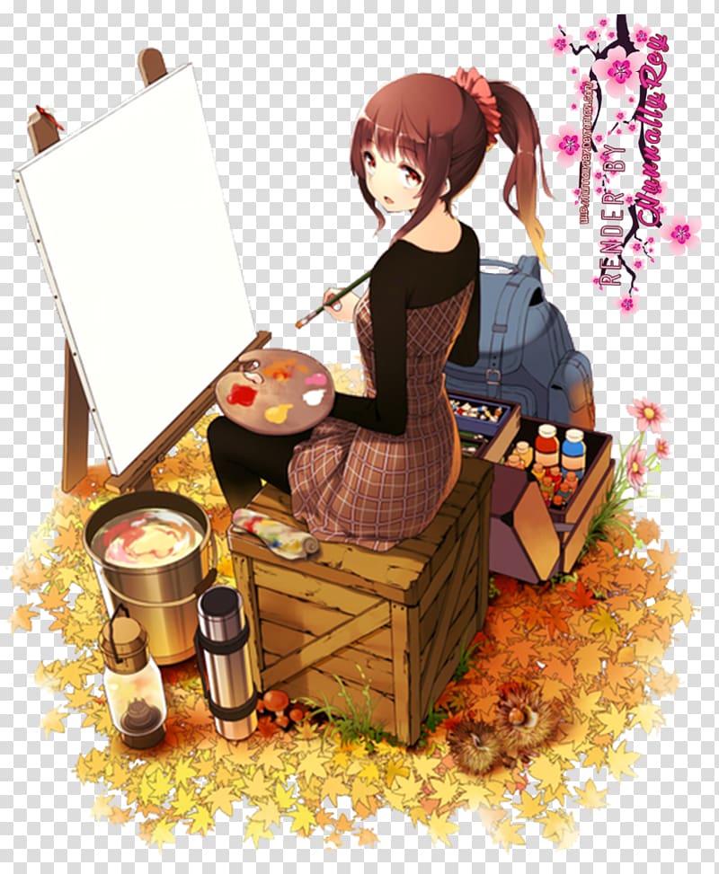 Artist Painting Anime Drawing, watercolor girls transparent background PNG clipart