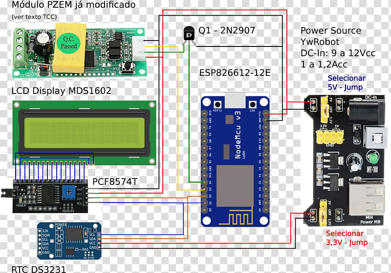Microcontroller NodeMCU ESP8266 Electronics Arduino, integral card transparent background PNG clipart