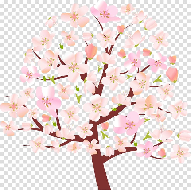 Tree Spring Cherry blossom , Cartoon cherry tree transparent background PNG clipart