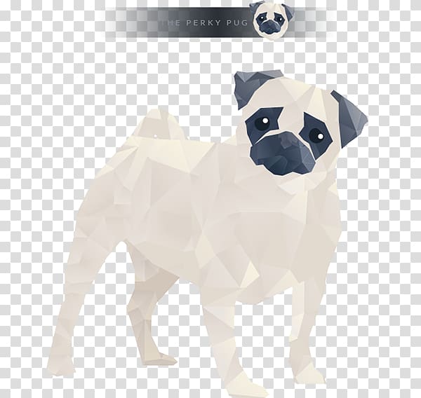 Pug T-shirt Puppy Toy dog Fawn, low poly transparent background PNG clipart