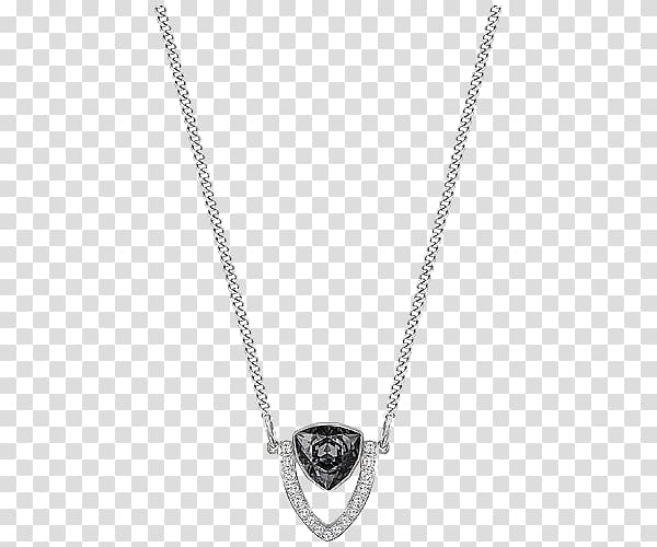 Locket Necklace Chain Jewellery Rhodium, Swarovski crystal necklace jewelry women\'s black transparent background PNG clipart