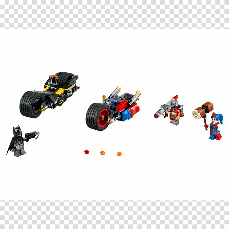 Batman Harley Quinn Lego Super Heroes Batcycle, yellowish gray transparent background PNG clipart