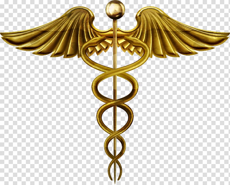 Staff of Hermes Caduceus as a symbol of medicine Caduceus as a symbol of medicine, Gold medical symbol, staff of Hermes symbol transparent background PNG clipart