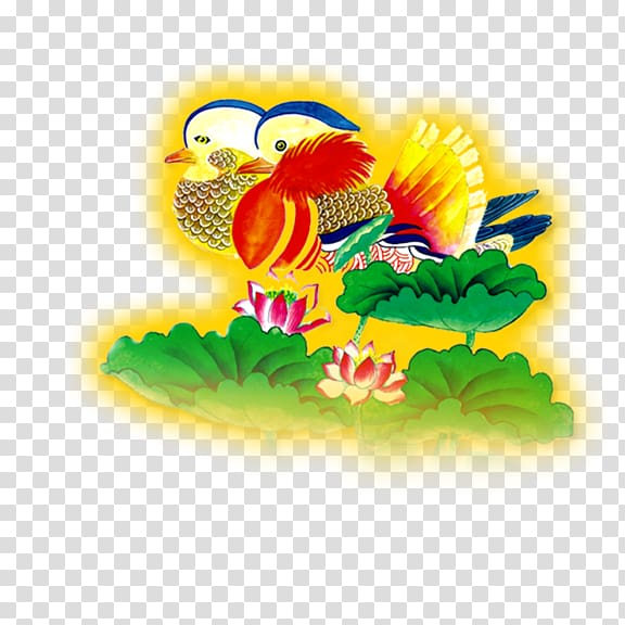 Chinese zodiac Wedding reception Mandarin duck Four Pillars of Destiny, Color duck transparent background PNG clipart