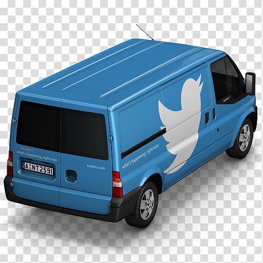 blue Ford Transit van \illustration, minivan model car, Twitter Van Back transparent background PNG clipart