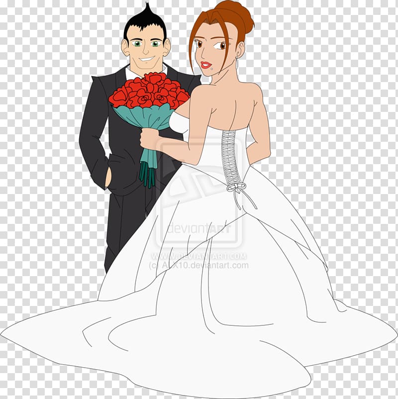 Convite Wedding Bride Drawing, Novios transparent background PNG clipart