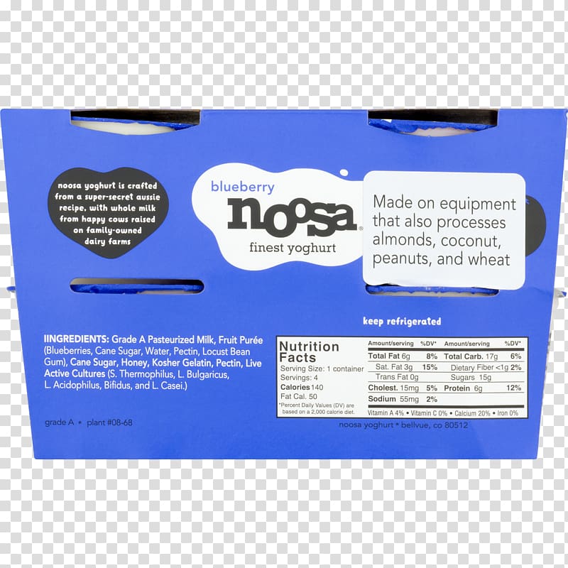 Frozen yogurt Milk Noosa Yoghurt Nutrition facts label, Nutrition Fact transparent background PNG clipart