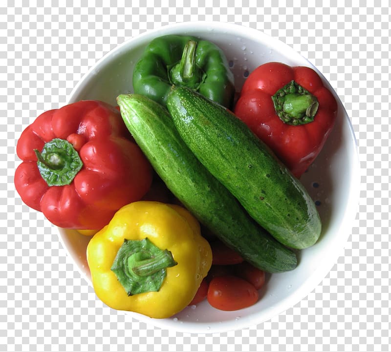 Cucumber Tomato Vegetable Bell pepper, A pot of vegetables transparent background PNG clipart