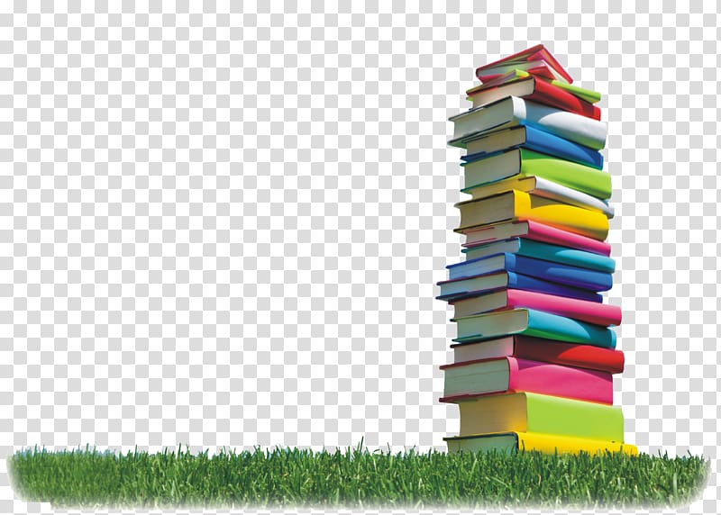 stack of books on green grass graphic, Education Poster, book transparent background PNG clipart