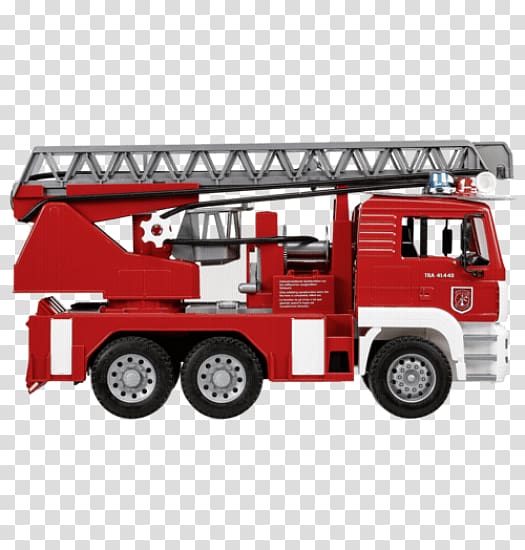 Fire engine Fire department Bruder Toy Model car, toy transparent background PNG clipart