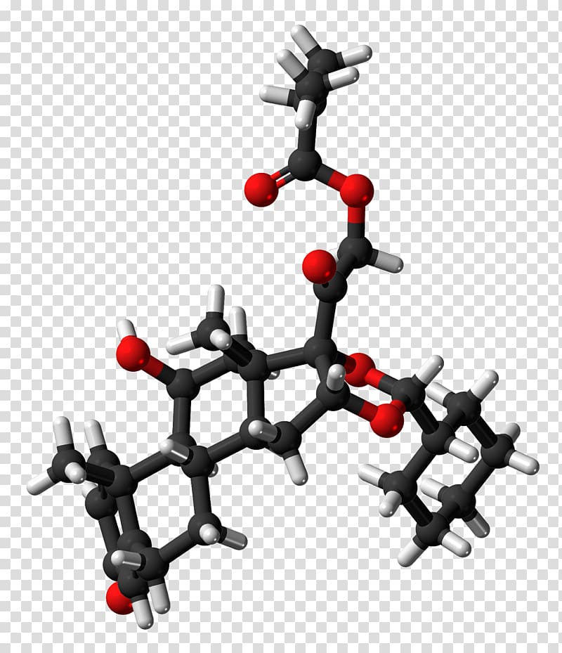 Ciclesonide Ball-and-stick model Asthma Chemical structure Chemical compound, crystal transparent background PNG clipart