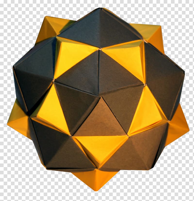 Regular icosahedron Modular origami Polyhedron, paper cranes transparent background PNG clipart