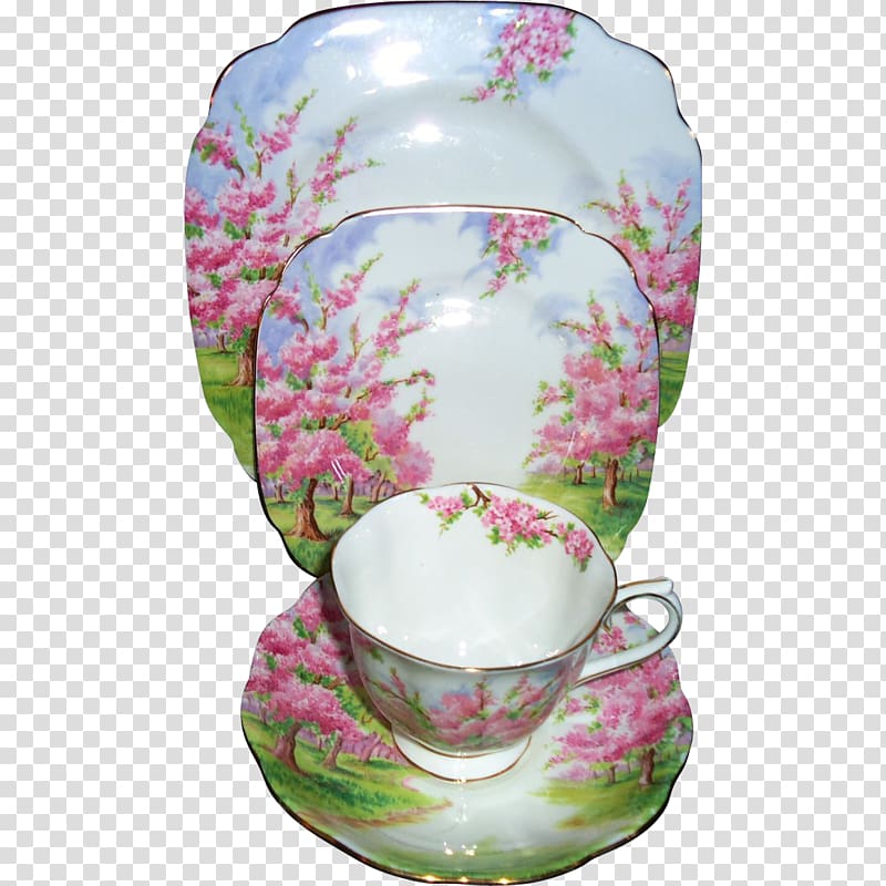 Coffee cup Porcelain Saucer Tableware, ching ming cherry blossom festival transparent background PNG clipart