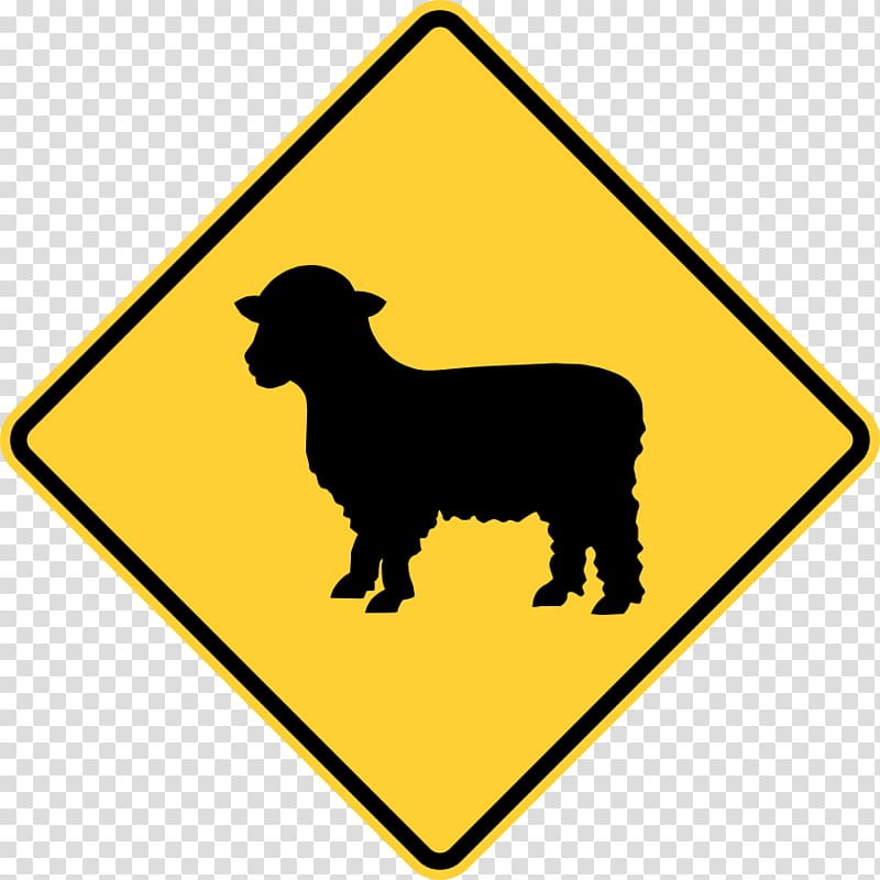 Warning sign Traffic sign Child Safety, sheep transparent background PNG clipart