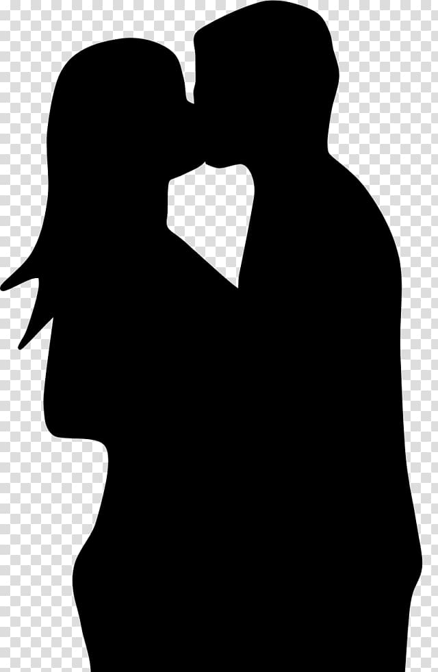 Silhouette Kiss Love Romance couple, Silhouette transparent background PNG clipart