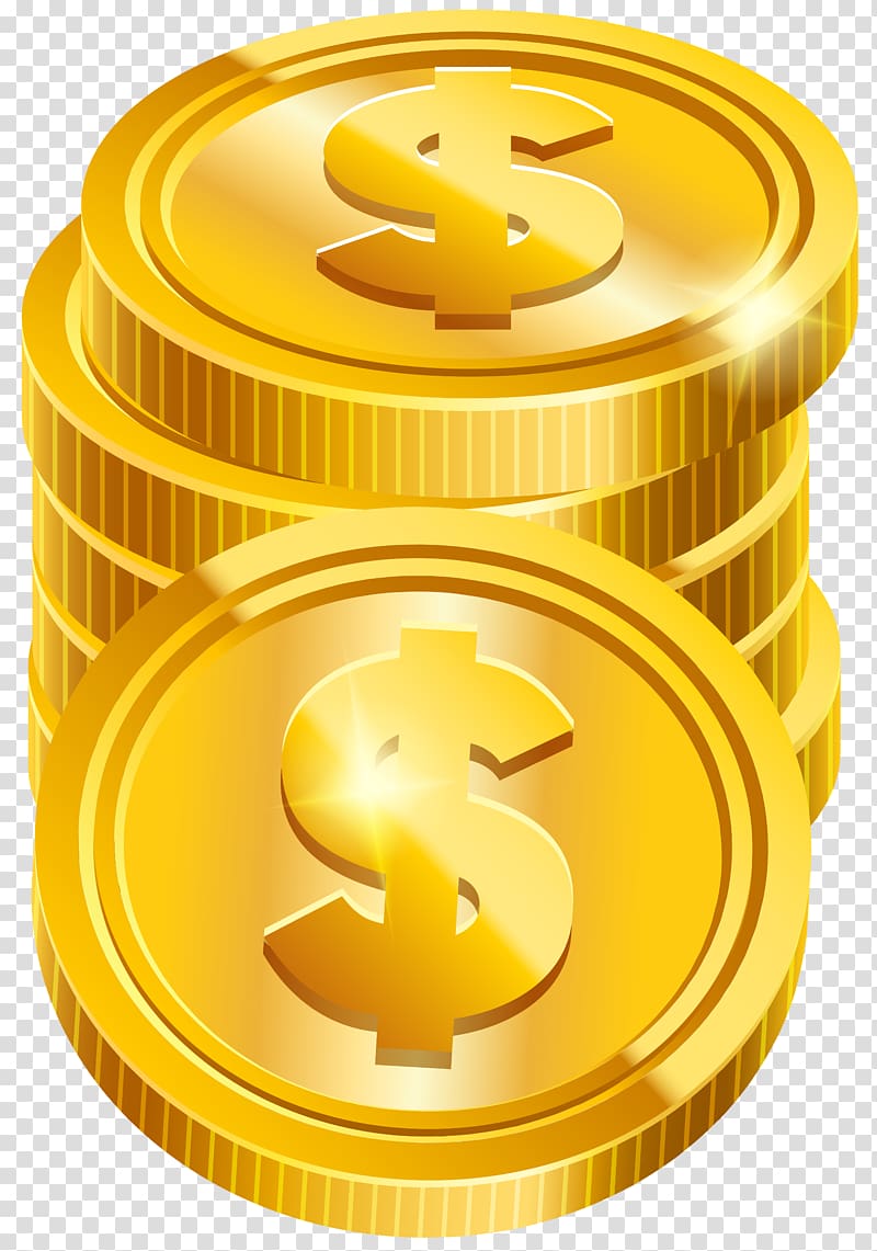 gold dollar coin illustration, Coin Money, Coins transparent background PNG clipart
