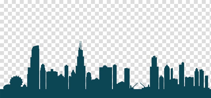 Chicago Skyline graphics Silhouette, Silhouette transparent background PNG clipart