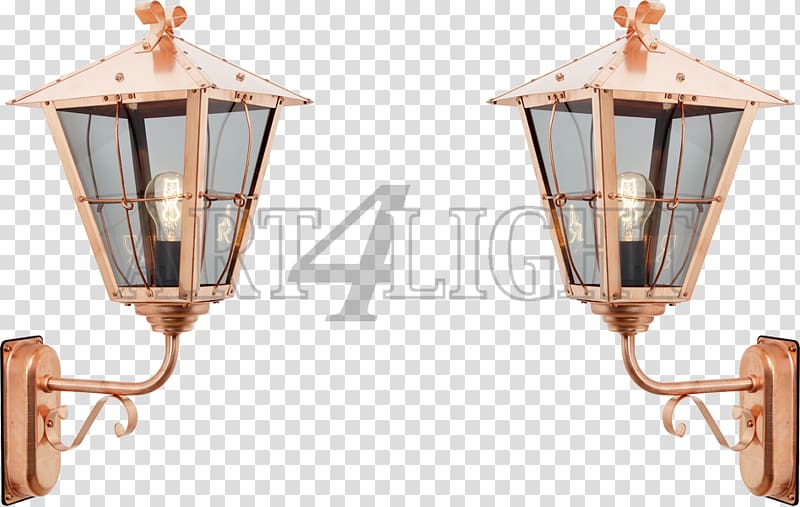 Lighting Sconce Konstsmide Fenix Large Single Head Copper Lamp, light transparent background PNG clipart