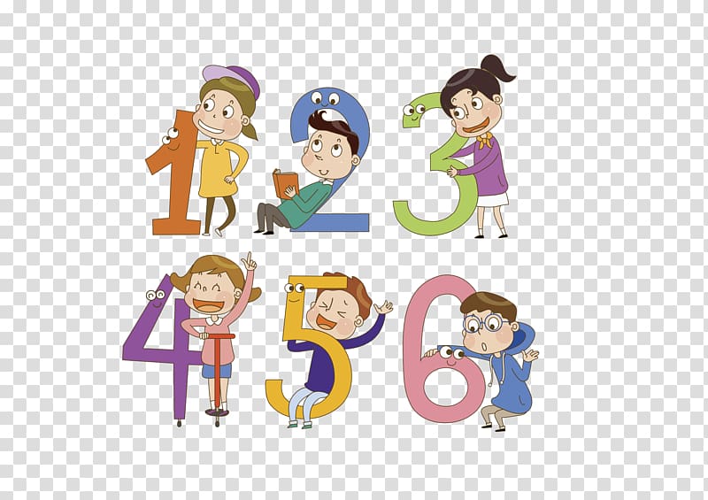 Illustration, Children and numbers transparent background PNG clipart