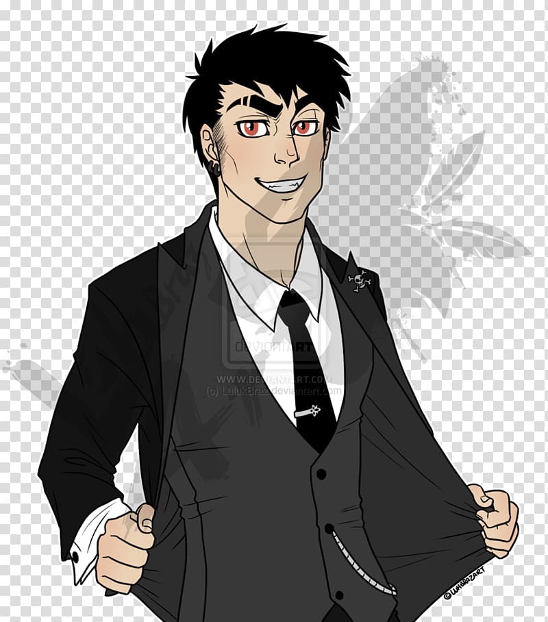 Tuxedo Homo sapiens Cartoon Character, Sexy devil transparent background PNG clipart