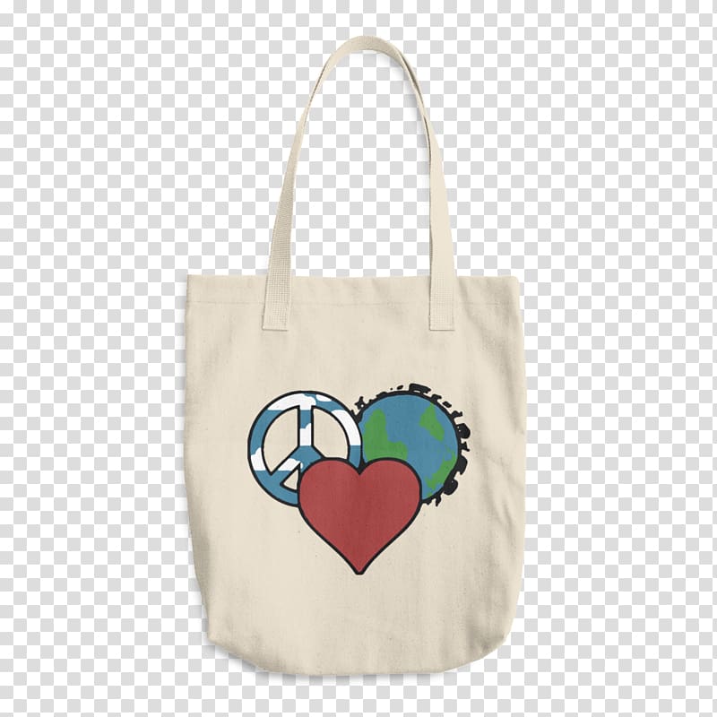 Tote bag T-shirt Handbag Zipper, Peace and love transparent background PNG clipart