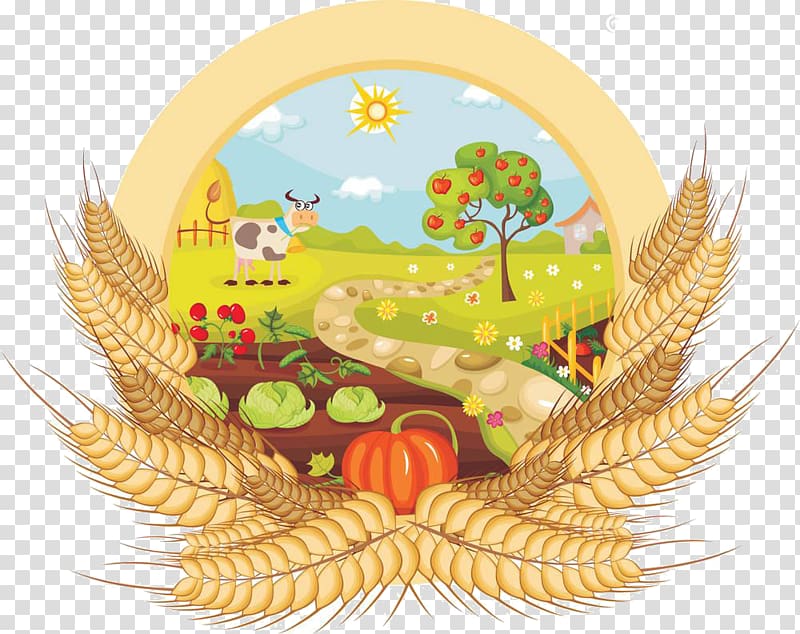 Kitchen garden Vegetable farming , Cartoon wheat material transparent background PNG clipart