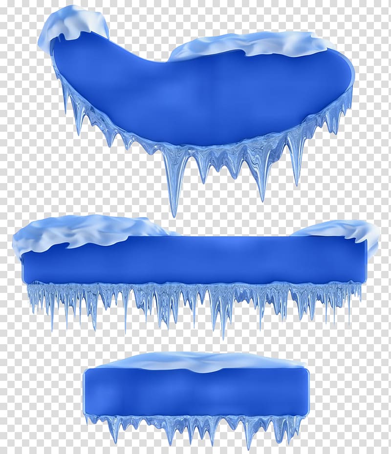Ice Icicle Illustration, Blue melt icicle banners transparent background PNG clipart