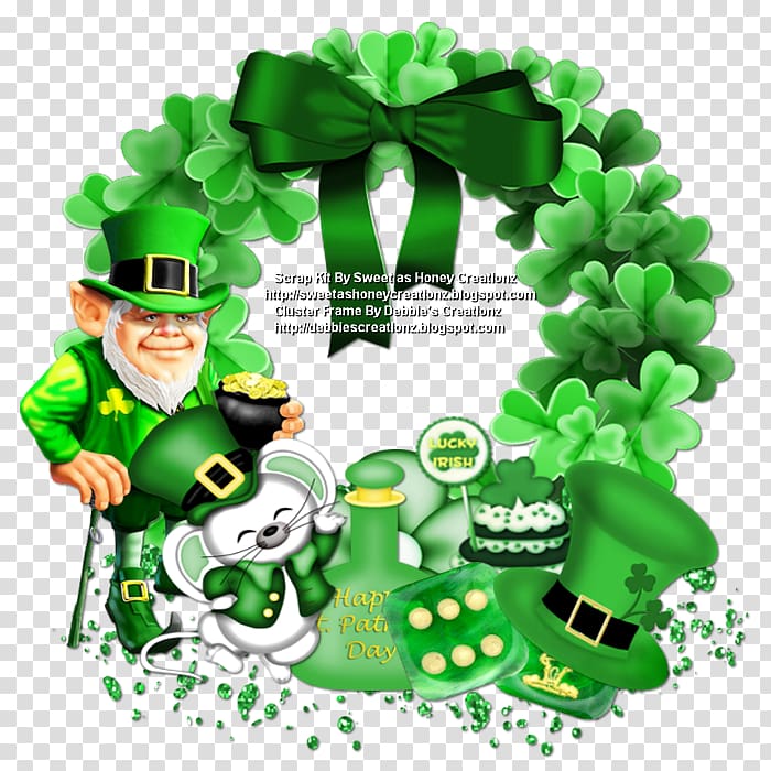Saint Patrick\'s Day March 17 Irish people Four-leaf clover, beez and honey transparent background PNG clipart