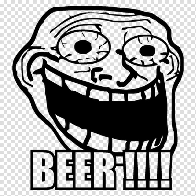 Rage comic Trollface Internet troll Internet meme, Beer funny transparent background PNG clipart