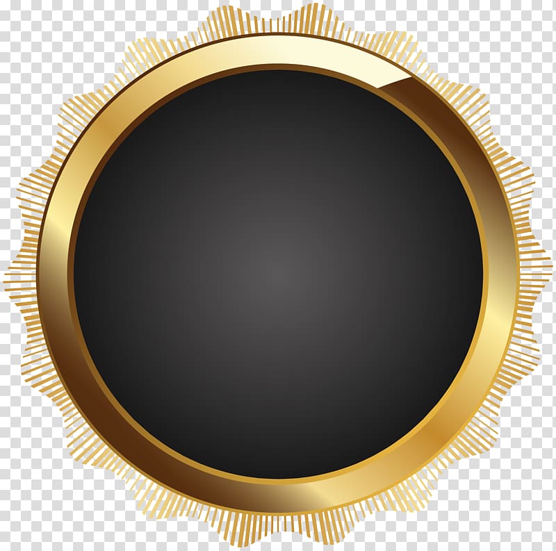 round gold frame, frame Text Circle Brown, Seal Badge Black transparent background PNG clipart