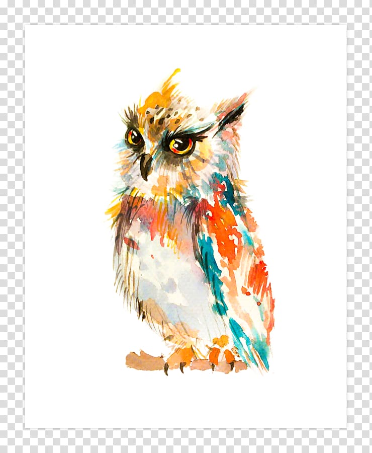 Barn owl Watercolor painting Art, owl transparent background PNG clipart