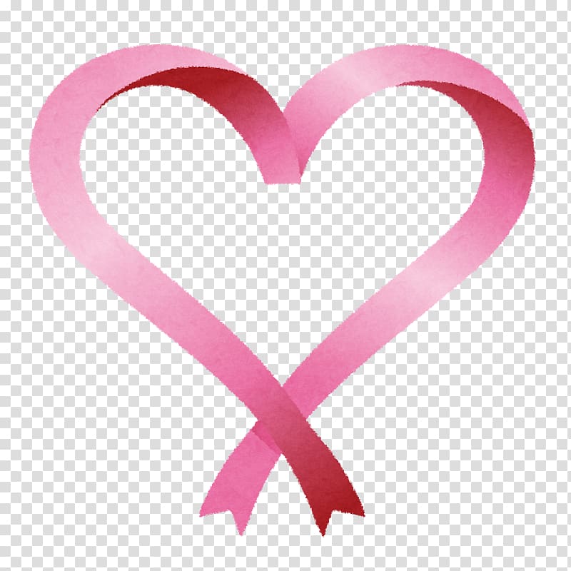 Heart Awareness ribbon Pink ribbon, heart transparent background PNG clipart
