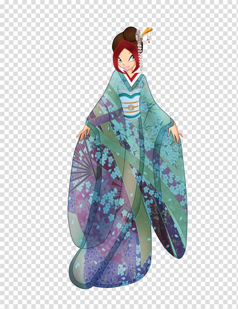 Geisha, Kimono design transparent background PNG clipart | HiClipart
