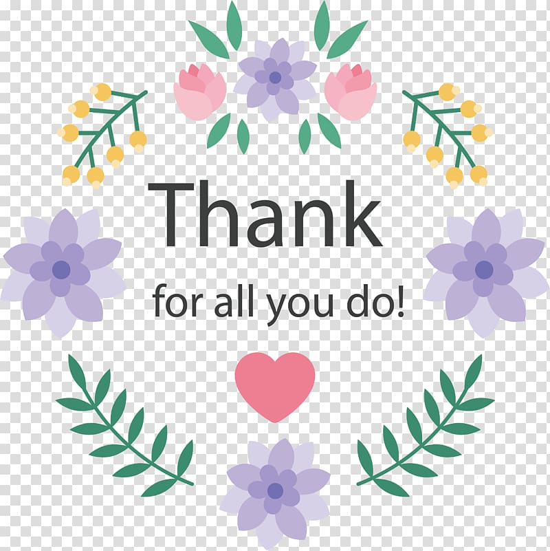 Floral design Purple, Purple thank-you card transparent background PNG clipart
