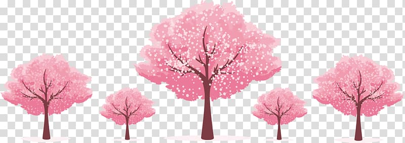 Cherry blossom Template Microsoft PowerPoint, Pink cherry tree transparent background PNG clipart