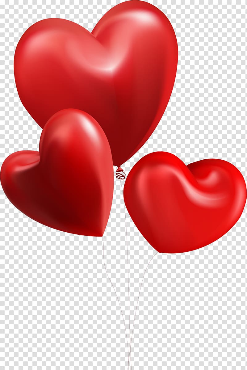 Valentine\'s Day Heart Balloon Illustration, Red love decoration pattern transparent background PNG clipart