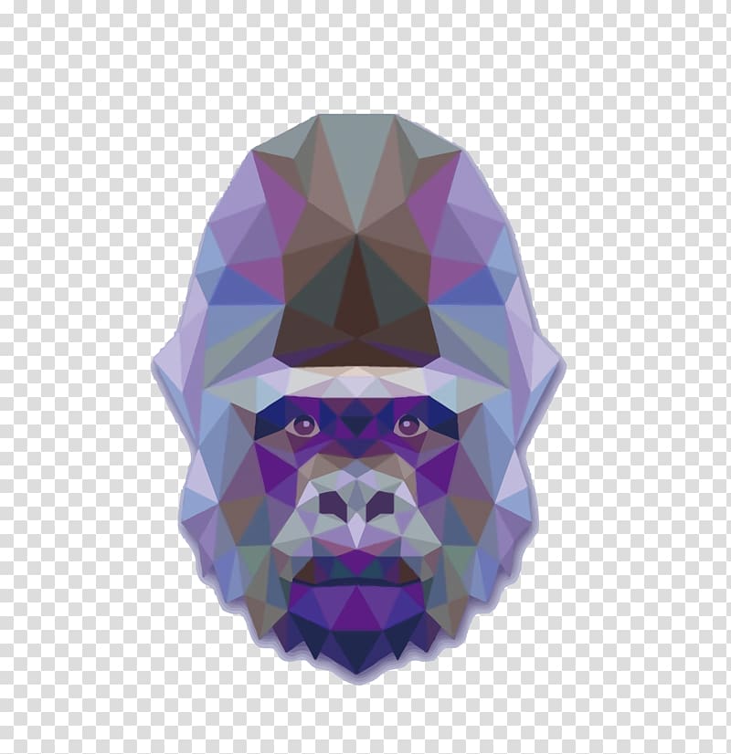 Gorilla Geometry Tattoo Triangle, Lattice gorilla transparent background PNG clipart