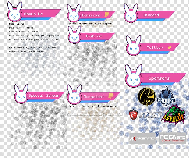 Logo Twitch Art D.Va, creative panels transparent background PNG clipart