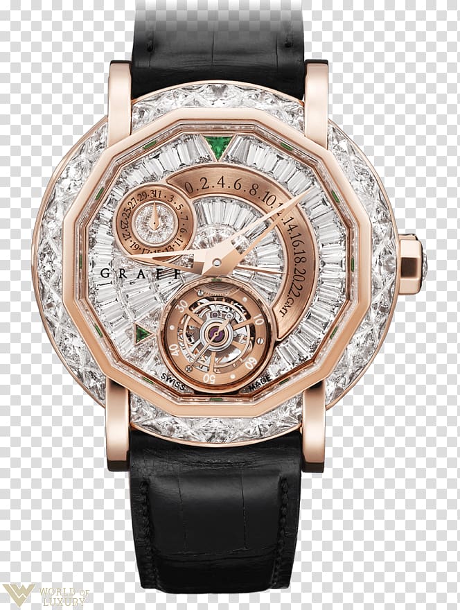 Watch Graff Diamonds Tourbillon Clock, watch transparent background PNG clipart