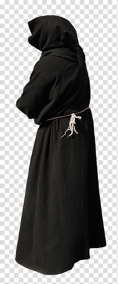 black cape costume, Monk Back View transparent background PNG clipart