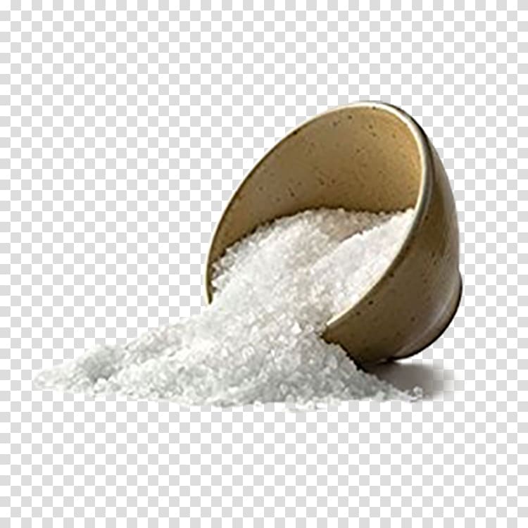 bowl filled with white powder, Sea salt Himalayan salt Sodium chloride Seasoning, salt transparent background PNG clipart