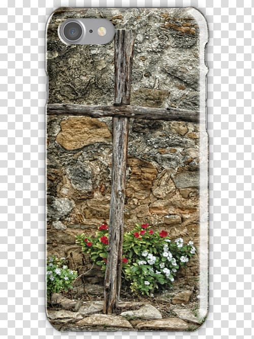 Stone wall, wooden cross transparent background PNG clipart