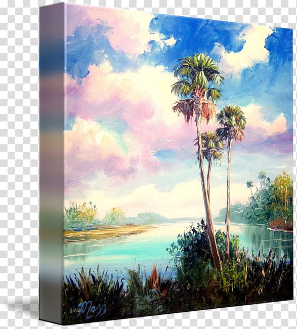 Watercolor painting Acrylic paint Frames, Sabal Palm transparent background PNG clipart