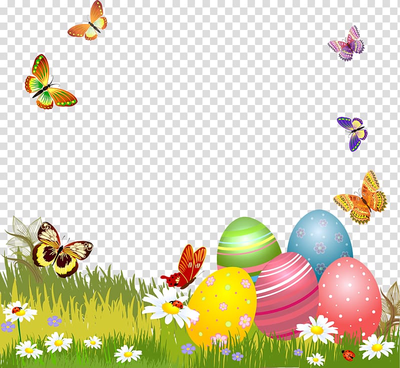 Easter Bunny Easter egg Good Friday, easter frame transparent background PNG clipart