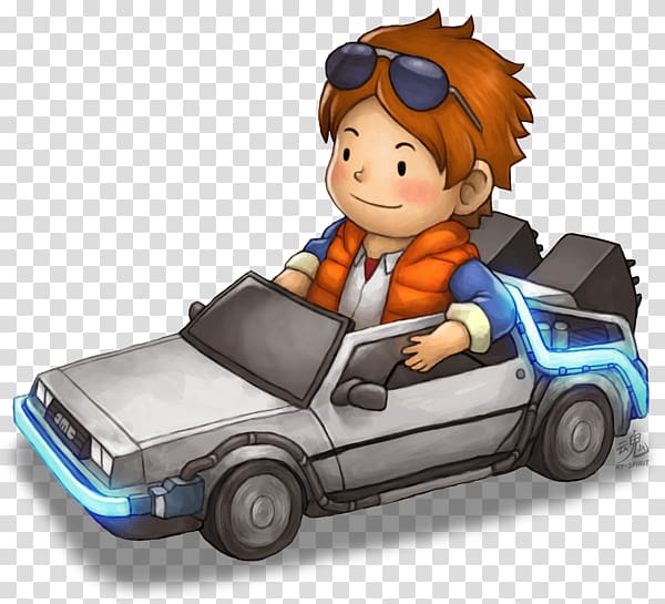 Car Marty McFly Biff Tannen DeLorean DMC-12 Dr. Emmett Brown, car transparent background PNG clipart