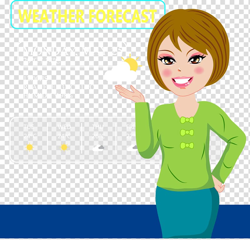 Weather forecasting , Weather forecast anchor transparent background PNG clipart