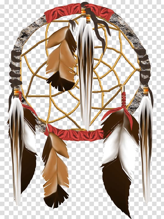 gray and red dreamcatcher , Dream Catcher Feathers transparent background PNG clipart
