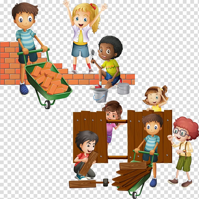 Wall Brick Building , child brick wall and wooden fence transparent background PNG clipart