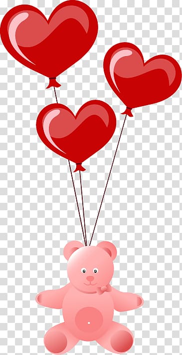 Heart Balloon , Valentine\'s Day heart-shaped balloon transparent background PNG clipart